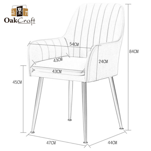 Oakcraft Steller Lounge/Dining/Accent Chairs with Engineered Metal Legs Metal Living Room Chair
