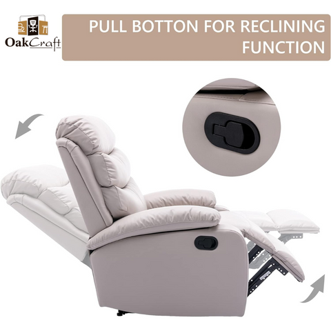 Oakcraft Manual Recliner Chair Sofa with Tech Cloth - Oakcraft
