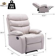 Oakcraft Manual Recliner Chair Sofa with Tech Cloth - Oakcraft