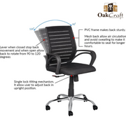 Oakcraft Glance High Back Ergonomic Mesh Office Chair - Oakcraft