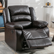 Oakcraft Manual Recliner Chair Sofa with Leatheratte - Oakcraft