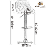 Oakcraft Louver Bar Stool for Breakfast Dining Stool Kitchen Island Counter Solid Wood Bar Stool Pack of 2 (Finish Color - Green White, DIY(Do-It-Yourself))