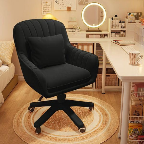 Oakcraft Cute Office Chair Home Computer Chairs Adjustable Task Chairs Modern Office Chair Makeup 360° Swivel Computer Mid Back Chair