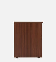 Rear panel view of the walnut finish Oakcraft office writing desk